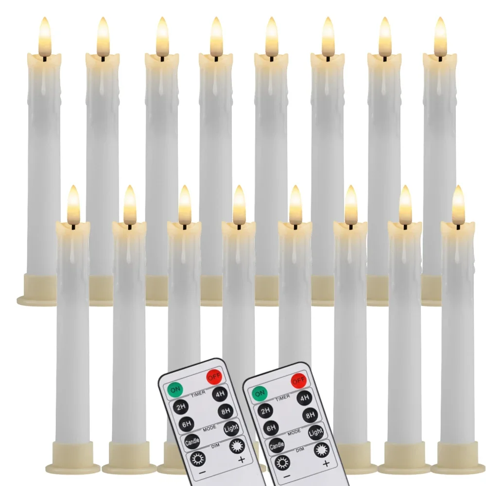 6/12Pc 6.6inch LED Flameless Taper Candles with Remote Flickering CandleSticks Plastic Window Candles Halloween
6/12Pc 6.6inch LED Flameless Taper Candles with Remote Flickering CandleSticks Plastic Window Candles Halloween