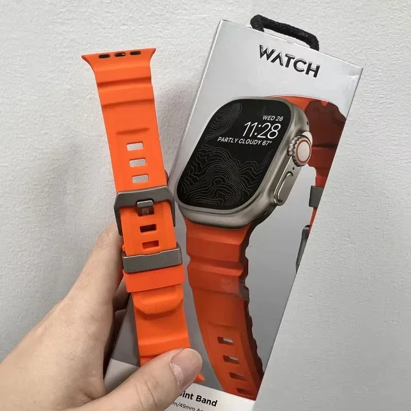 Sports Bracelet Band For iWatch Ultra2 Apple Watch 10/9/8/1/2/3/4/5/6/7 46mm 49mm 45mm Silicone Strap For Watch 41 44 40 38 42mm
Sports Bracelet Band For iWatch Ultra2 Apple Watch 10/9/8/1/2/3/4/5/6/7 46mm 49mm 45mm Silicone Strap For Watch 41 44 40 38 42mm
