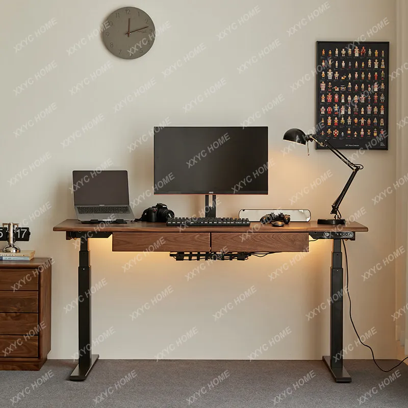 Solid wood black walnut electric lifting table Computer intelligent mobile office, self-workbench desk
Solid wood black walnut electric lifting table Computer intelligent mobile office, self-workbench desk