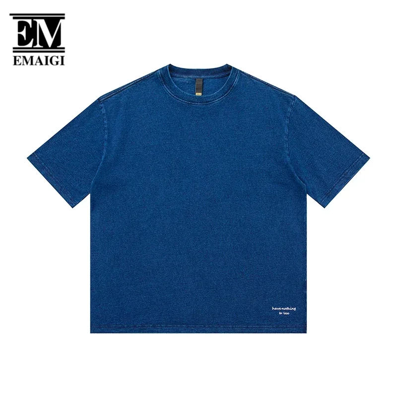 Summer 320g Cotton Blue Print Tshirt Men Streetwear Hip Hop Loose Casual Short Sleeve T-shirt Women Oversized T Shirts
Summer 320g Cotton Blue Print Tshirt Men Streetwear Hip Hop Loose Casual Short Sleeve T-shirt Women Oversized T Shirts