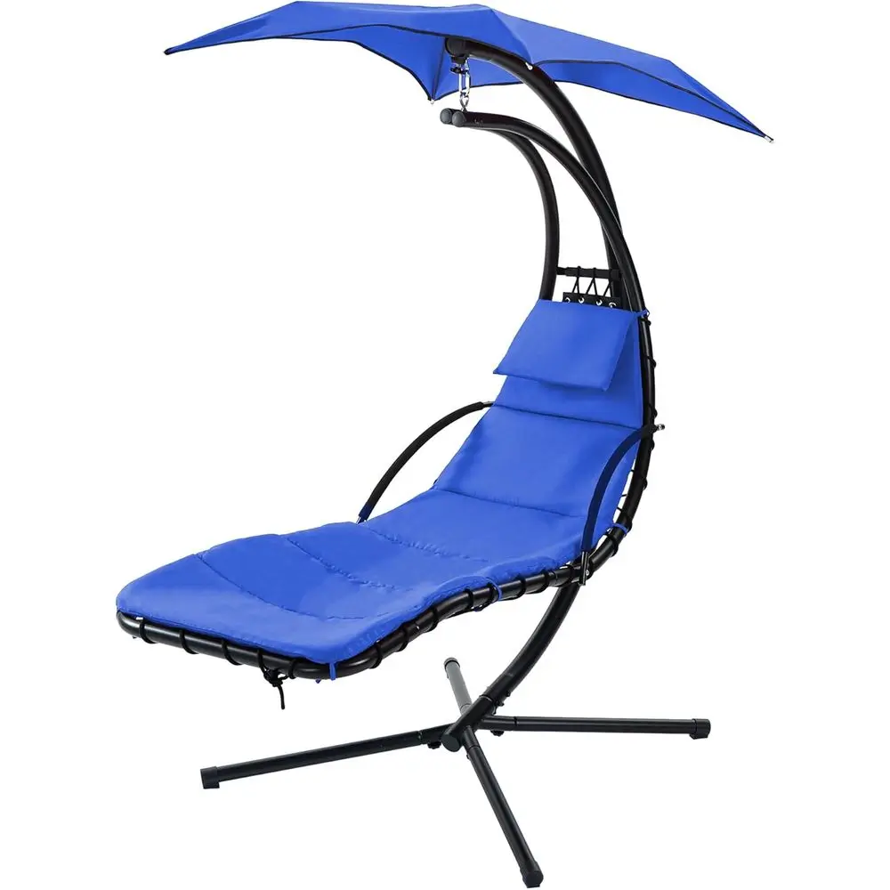 Outdoor Hanging Chaise Lounger with Cushioned Pillow, Patio Swing Chair for Poolside Relaxation (Navy)
Outdoor Hanging Chaise Lounger with Cushioned Pillow, Patio Swing Chair for Poolside Relaxation (Navy)