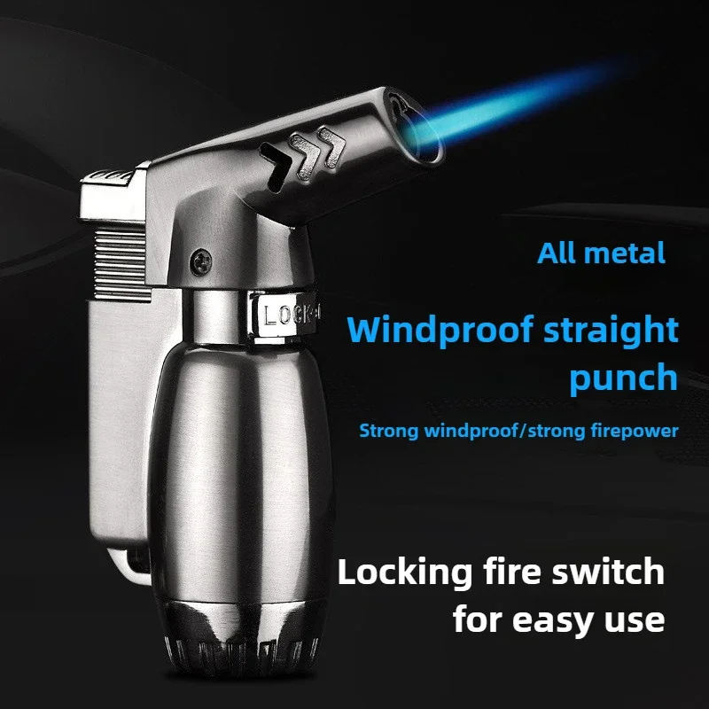 Металлическая мини-ветрозащитная струйная синяя пламя, бутановая газовая горелка, зажигалка, предохранительный замок, пожарный выключатель, уличные портативные зажигалки для курения сигар
Металлическая мини-ветрозащитная струйная синяя пламя, бутановая газовая горелка, зажигалка, предохранительный замок, пожарный выключатель, уличные портативные зажигалки для курения сигар