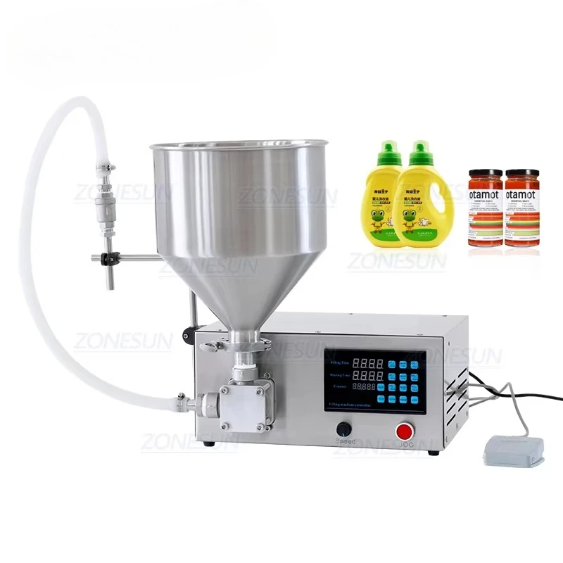ZS-RXB1 Semi-automatic Rotor Pump Peanut Butter Lotion Chilli Sauce Jam Bottle Honey Ketchup Paste Filling Machine