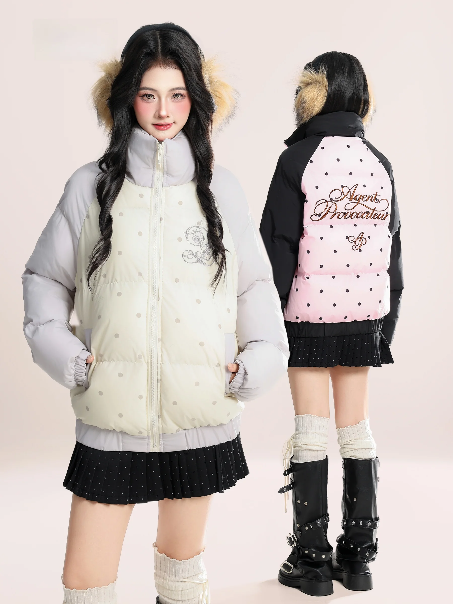 Женская зимняя спортивная куртка HM в американском ретро-стиле с вышивкой в горошек и буквенным принтом, воротник-стойка, из утолщенного хлопка
Женская зимняя спортивная куртка HM в американском ретро-стиле с вышивкой в горошек и буквенным принтом, воротник-стойка, из утолщенного хлопка