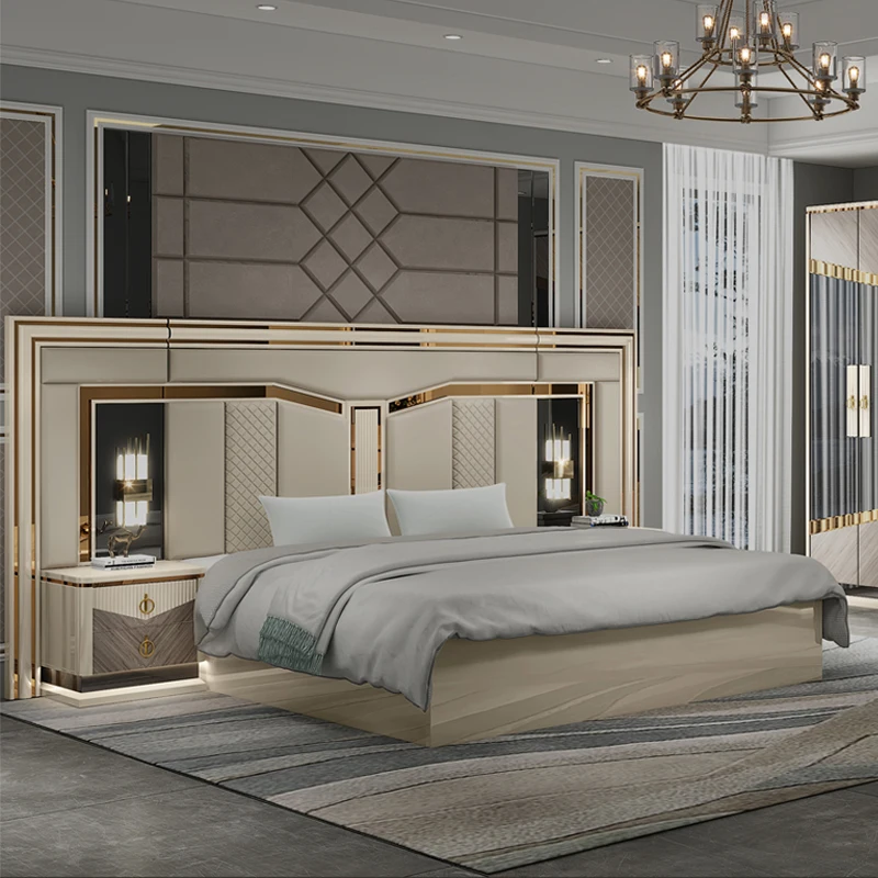 &Cheap Wholesale Modern Design King Size Double Bed Sets Wooden Full Queen Luxury Home MDF Bedroom Furniture Set
&Cheap Wholesale Modern Design King Size Double Bed Sets Wooden Full Queen Luxury Home MDF Bedroom Furniture Set