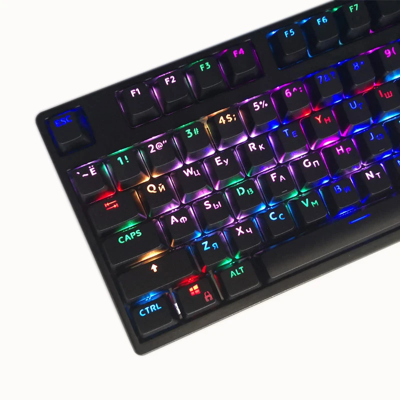 Russian layout keycaps OEM 132 key mechanical keyboard keycaps ABS character translucent suitable for 61 64 68 75 87 98 104 108
Russian layout keycaps OEM 132 key mechanical keyboard keycaps ABS character translucent suitable for 61 64 68 75 87 98 104 108