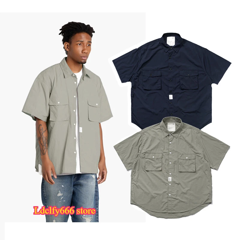 Quick Dry Double Pockets Embroidery Patch Label Lapel MADNESS MDNS Short Shirts Japan Men Women Summer Thin Fold V-shape Shirt
Quick Dry Double Pockets Embroidery Patch Label Lapel MADNESS MDNS Short Shirts Japan Men Women Summer Thin Fold V-shape Shirt