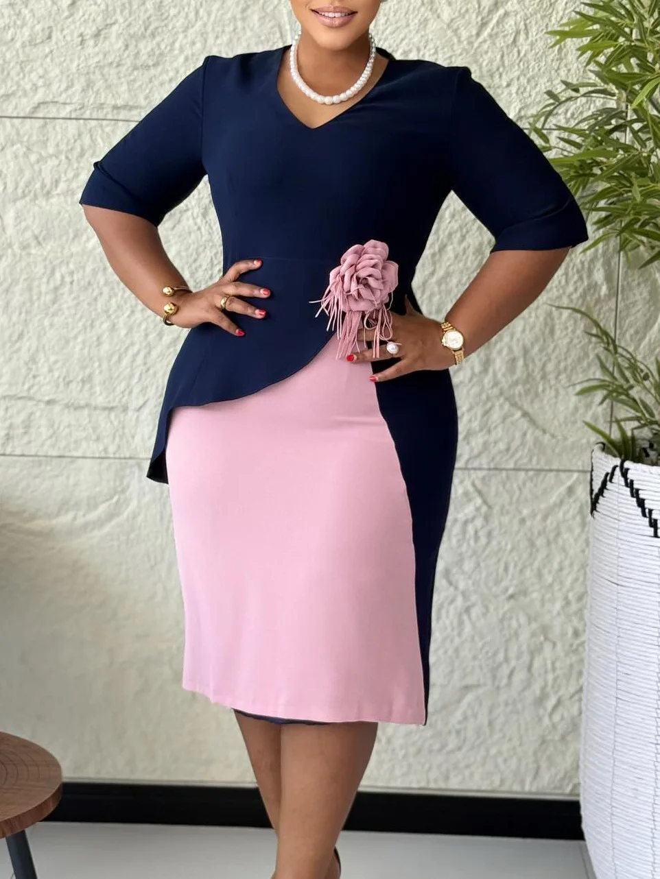 Elegant Solid-color Flower-Print Pleated Long Dress Spring 2026 Five-Piece Sleeve Fashionable Large Sizes
Elegant Solid-color Flower-Print Pleated Long Dress Spring 2026 Five-Piece Sleeve Fashionable Large Sizes