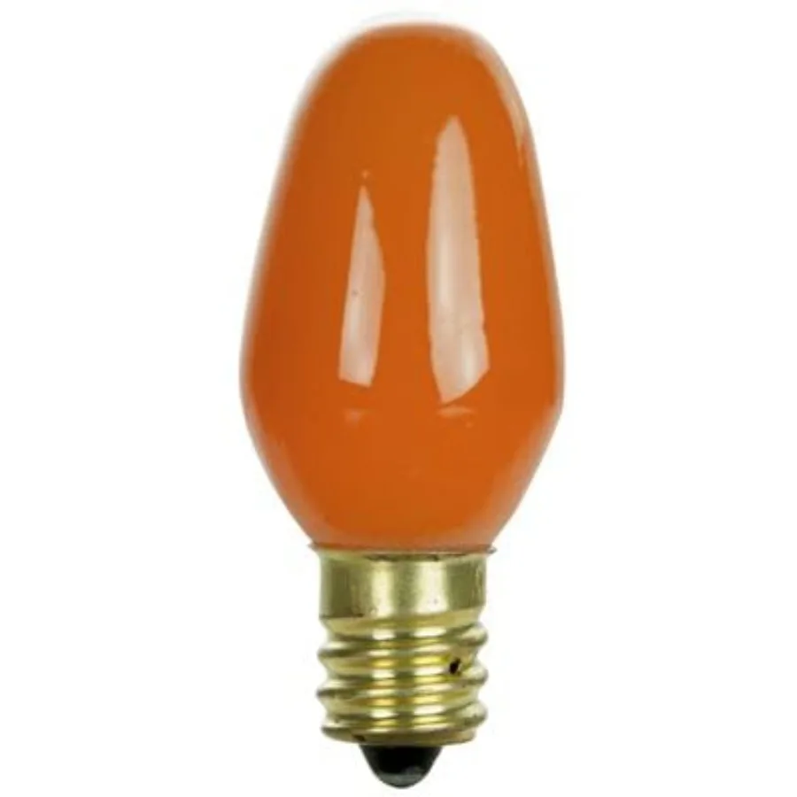 Halloween Light Bulbs 25 Pack Orange,7 Watt Mini Bulbs E12 Candelabra Base, Non-Dimmable, 120 Volts C7 Night light Lamp Replace
Halloween Light Bulbs 25 Pack Orange,7 Watt Mini Bulbs E12 Candelabra Base, Non-Dimmable, 120 Volts C7 Night light Lamp Replace