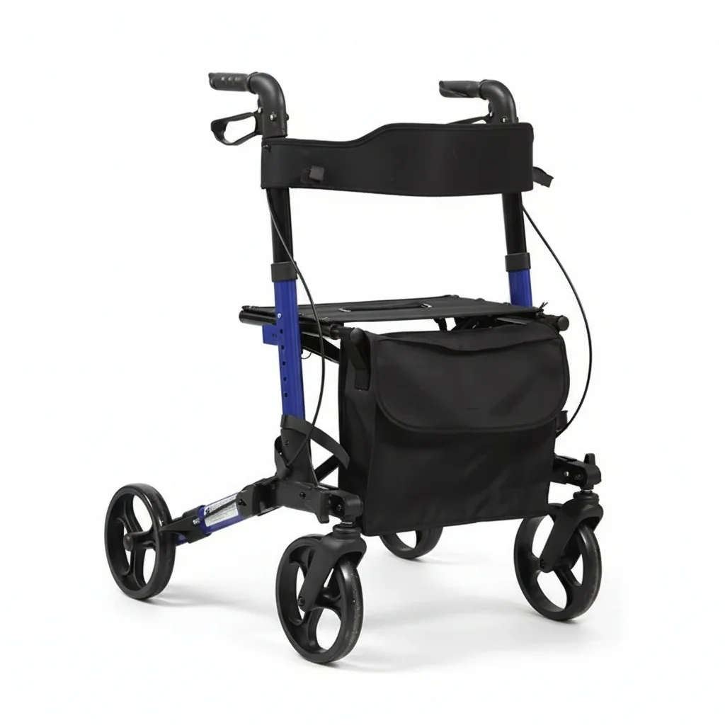 Aluminum Alloy Rollator, Four-Wheel Lightweight Folding Walker with Seat, Height Adjustable Elderly Mobility Aid Shopping Cart
Aluminum Alloy Rollator, Four-Wheel Lightweight Folding Walker with Seat, Height Adjustable Elderly Mobility Aid Shopping Cart
