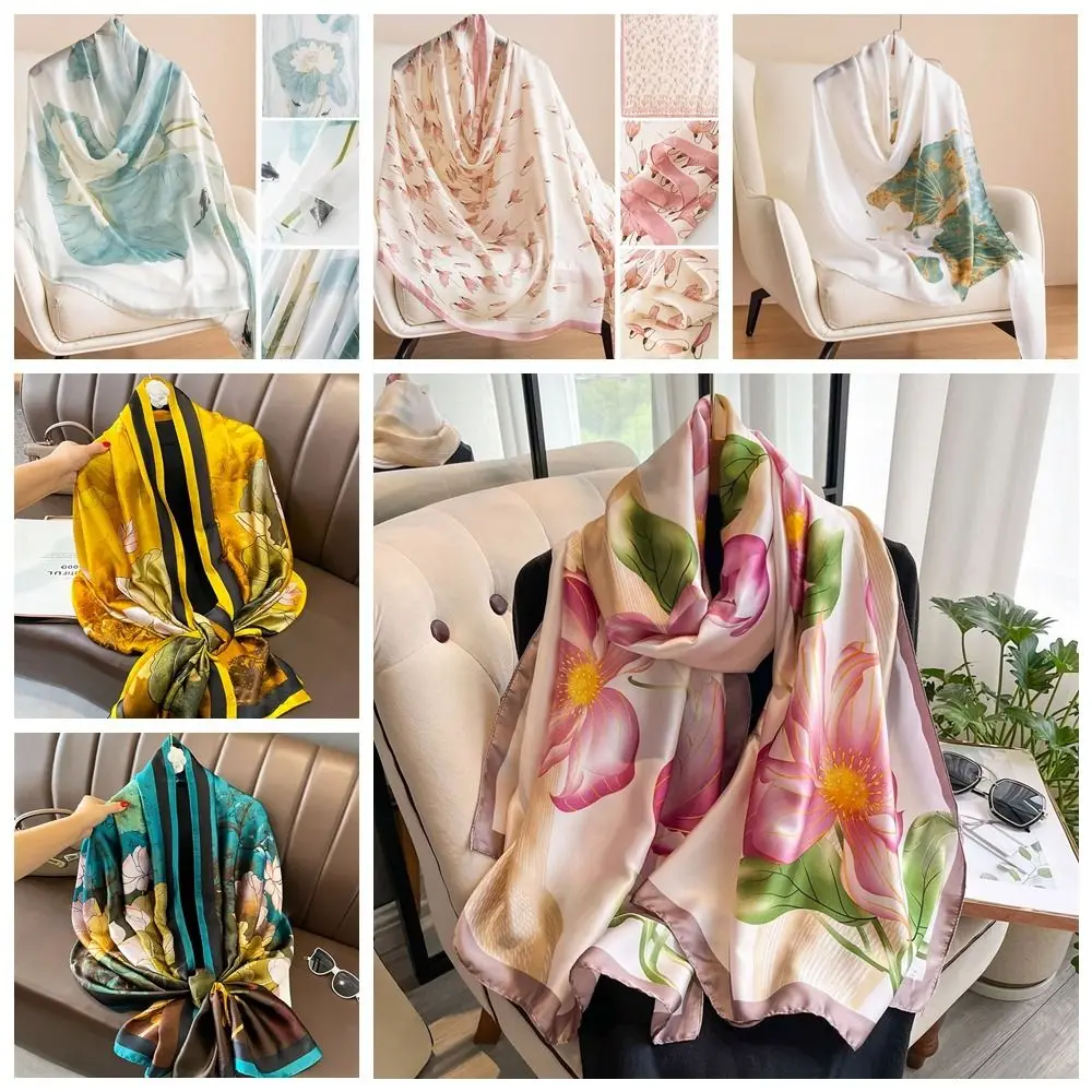Headkerchief Korean Luxury Silk Scarf Lotus Pattern Elegant Chiffon Shawl Wrap Printing Soft Women Hijab Shawls Female
Headkerchief Korean Luxury Silk Scarf Lotus Pattern Elegant Chiffon Shawl Wrap Printing Soft Women Hijab Shawls Female
