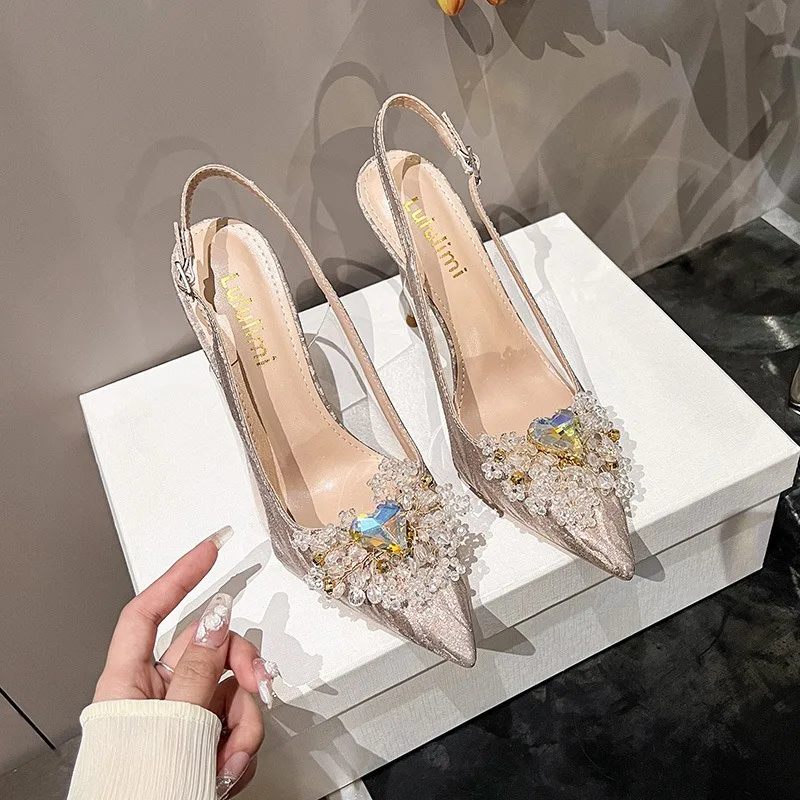 Elegant Womens Wedding Shoes Luxury Rhinestone High Heeled Sandals for Woman French Casual Shoes Designer Shoes Sandalias Mujer
Elegant Womens Wedding Shoes Luxury Rhinestone High Heeled Sandals for Woman French Casual Shoes Designer Shoes Sandalias Mujer
