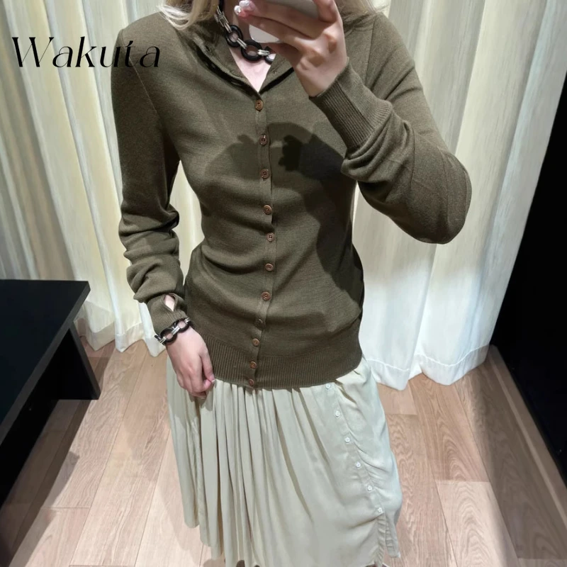 Wakuta Elegant Early Spring V-neck Long Sleeved Solid Tight Blouses Fashion Classic Slim Fit Inner Top Original Style Streetwear
Wakuta Elegant Early Spring V-neck Long Sleeved Solid Tight Blouses Fashion Classic Slim Fit Inner Top Original Style Streetwear