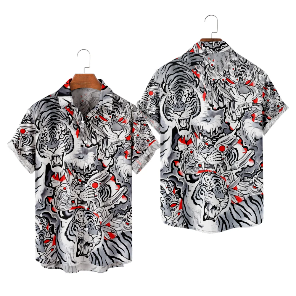 3D Print Casual Shirts for Men Cool Tiger Print Chinese Style Short Sleeve Beach Tops Summer Streetwear Button Shirts
3D Print Casual Shirts for Men Cool Tiger Print Chinese Style Short Sleeve Beach Tops Summer Streetwear Button Shirts