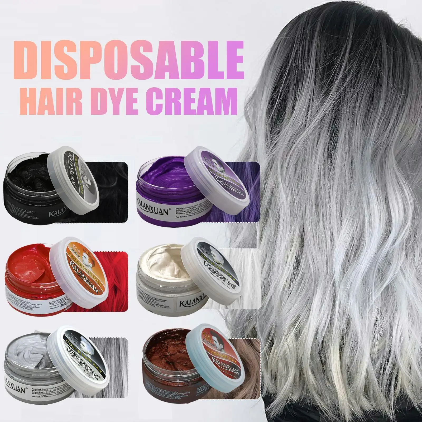 Temporary Hair Color Wax Styling Pomade Silver Grandma Grey Disposable Natural Hair Strong Gel Cream Dye Coloring Mud
Temporary Hair Color Wax Styling Pomade Silver Grandma Grey Disposable Natural Hair Strong Gel Cream Dye Coloring Mud