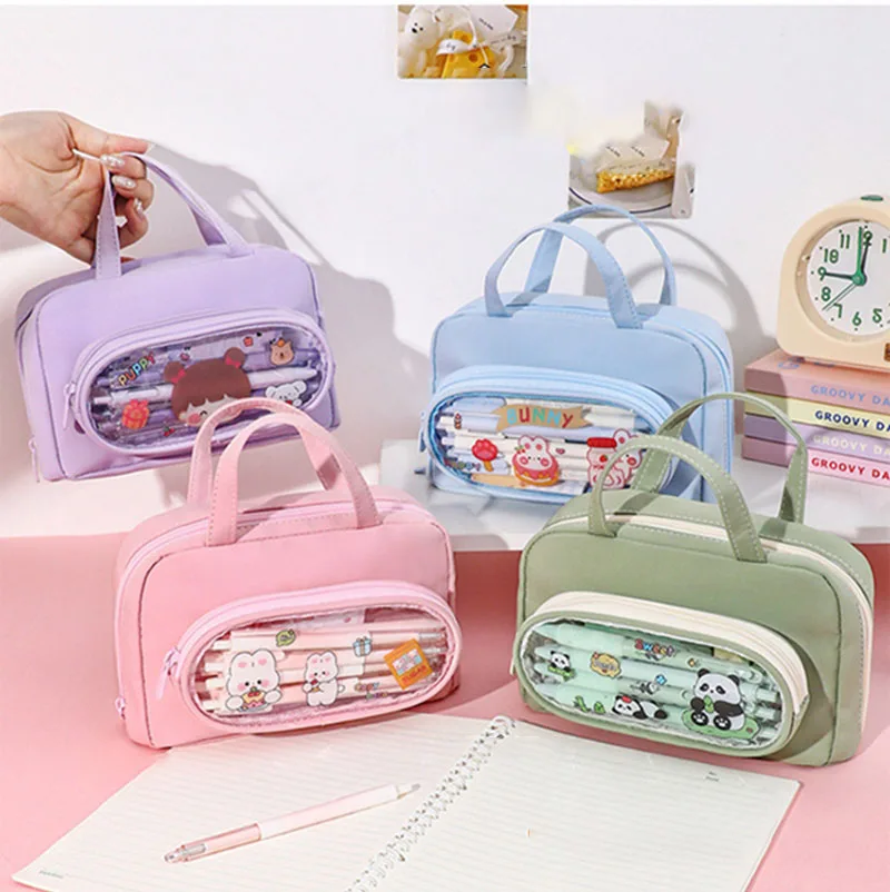 Kawaii Large Capacity Pencil Case 2 Compartment Pouch Pen Bag With Handle Opening Student Stationery Organizer School Supplies
Kawaii Large Capacity Pencil Case 2 Compartment Pouch Pen Bag With Handle Opening Student Stationery Organizer School Supplies