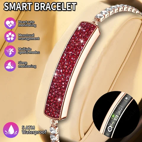 New Fashion Women's Smart Watch Bracelet Ladies Heart Rate Blood Oxygen Sleep Monitoring Waterproof Sports Smart Band Pedometer