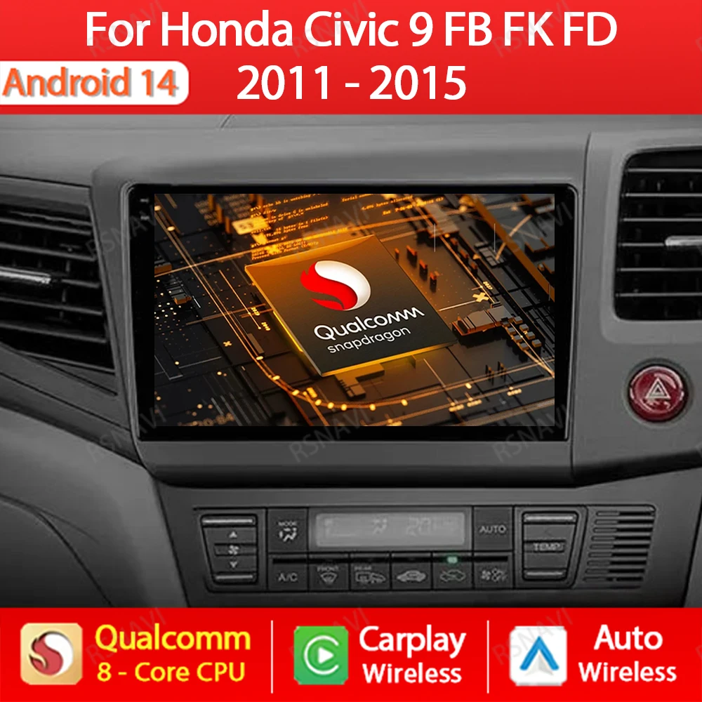Android 14 Car Radio For HONDA CIVIC 2012 - 2015 Multimidia Video Player Navigation GPS Head Unit 4G WIFI Wireless Carplay Auto
Android 14 Car Radio For HONDA CIVIC 2012 - 2015 Multimidia Video Player Navigation GPS Head Unit 4G WIFI Wireless Carplay Auto