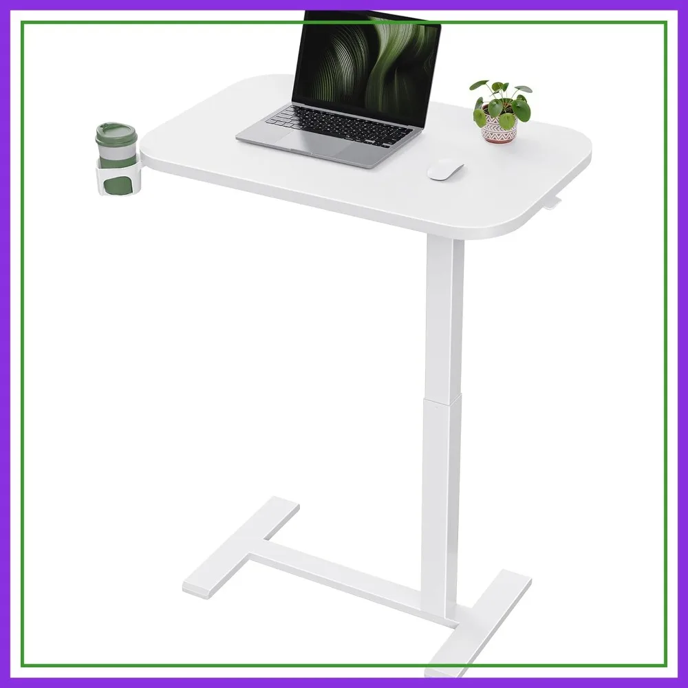 Height-Adjustable Overbed Table with Wheels, 28x16" Pneumatic Bedside Desk, Cup Holder, Mobile Standing Desk for Home Office, White
Height-Adjustable Overbed Table with Wheels, 28x16" Pneumatic Bedside Desk, Cup Holder, Mobile Standing Desk for Home Office, White