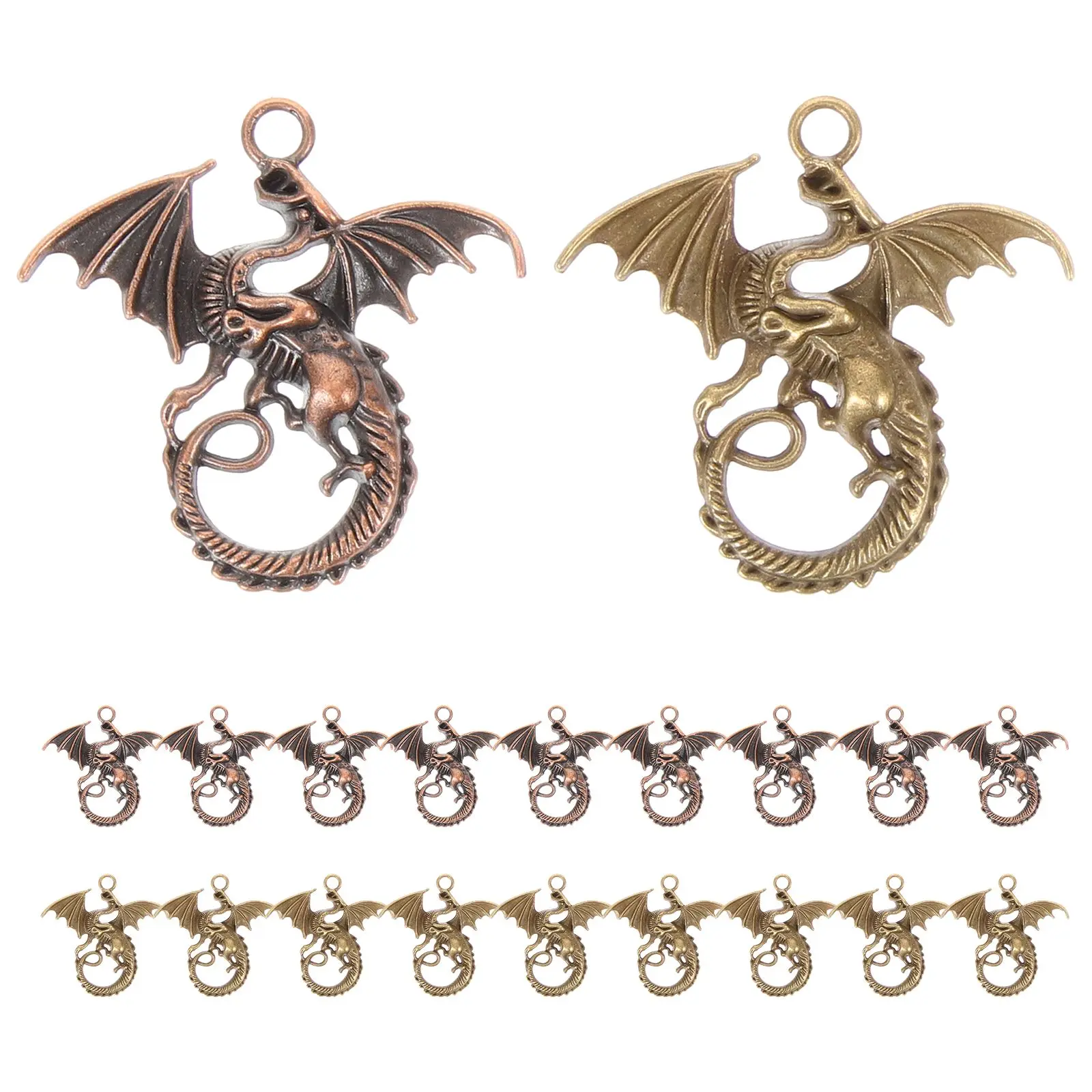 20pcs Dragon Pendant Charms Vintage Alloy DIY Necklace Accessories Red Green Color 10each Women Jewelry Making
20pcs Dragon Pendant Charms Vintage Alloy DIY Necklace Accessories Red Green Color 10each Women Jewelry Making
