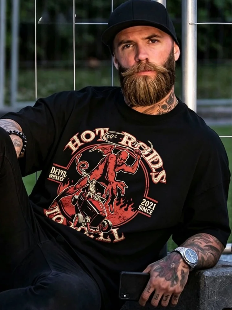 Black Devil Print Short Sleeve T-Shirt Pure Cotton Large Size Comfortable Breathable Casual Fashion for Young Men And Women
Black Devil Print Short Sleeve T-Shirt Pure Cotton Large Size Comfortable Breathable Casual Fashion for Young Men And Women