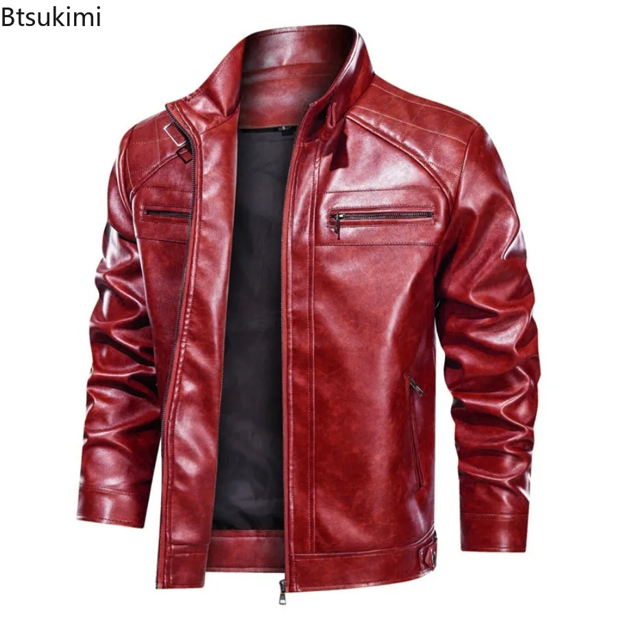 2025 Men's Zipper Side Pocket Stand Up Collar Motorcycle Leather Jacket Autumn and Winter Solid Color Casual Fit Jacket for Men
2025 Men's Zipper Side Pocket Stand Up Collar Motorcycle Leather Jacket Autumn and Winter Solid Color Casual Fit Jacket for Men