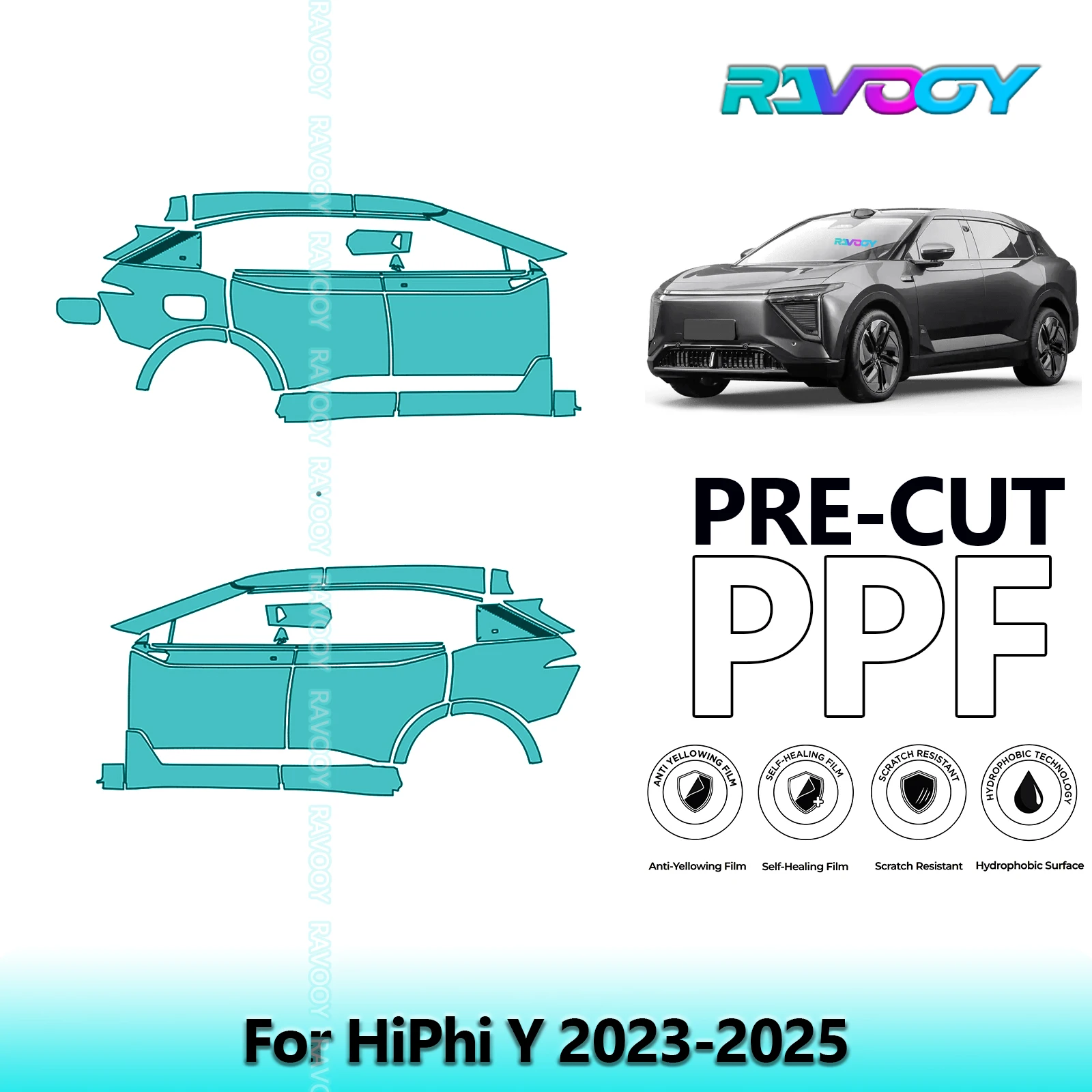 For HiPhi Y 2023-2025 8.5mil Clear Matte Pre-Cut PPF Door & A/B Pillar Kit TPU Paint Protection Film Set
For HiPhi Y 2023-2025 8.5mil Clear Matte Pre-Cut PPF Door & A/B Pillar Kit TPU Paint Protection Film Set