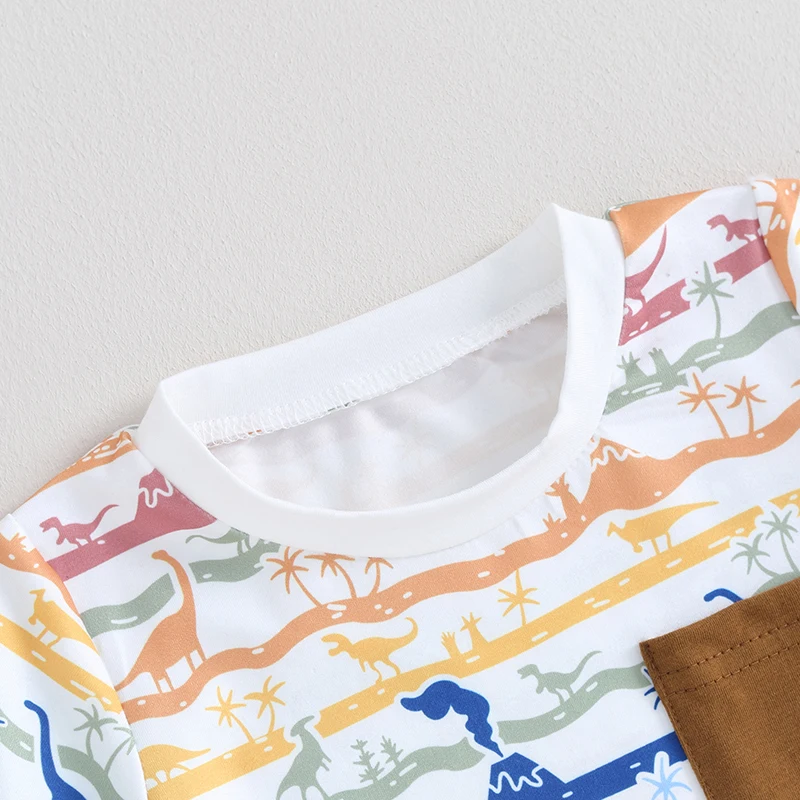 Toddler Baby Boy Summer Outfits Short Sleeve T-shirt Dinosaur Print Top Solid Color Shorts Set 2pcs Summer Clothes
Toddler Baby Boy Summer Outfits Short Sleeve T-shirt Dinosaur Print Top Solid Color Shorts Set 2pcs Summer Clothes