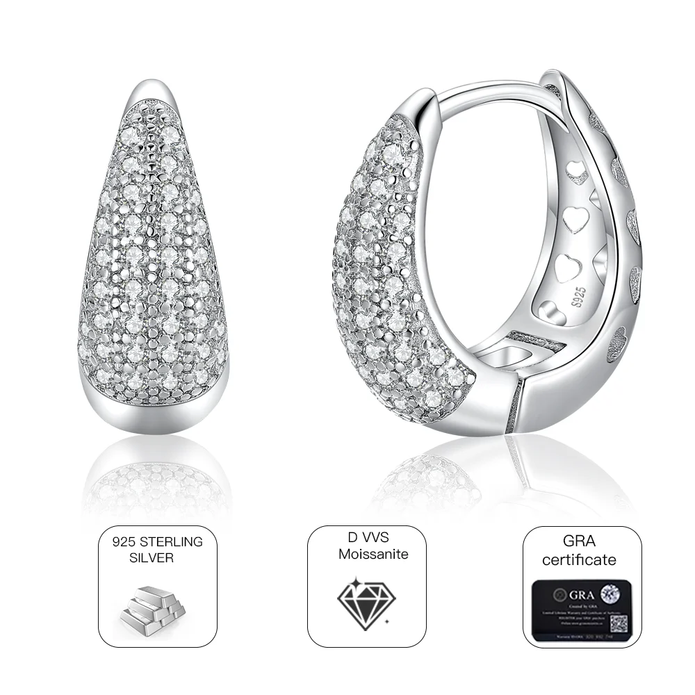 100% 925 Sterling Silver Real Moissanite Hoop Earrings Pass Diamond Tester Zircon Bride Wedding Gemstone Earrings Jewelry Gift
100% 925 Sterling Silver Real Moissanite Hoop Earrings Pass Diamond Tester Zircon Bride Wedding Gemstone Earrings Jewelry Gift