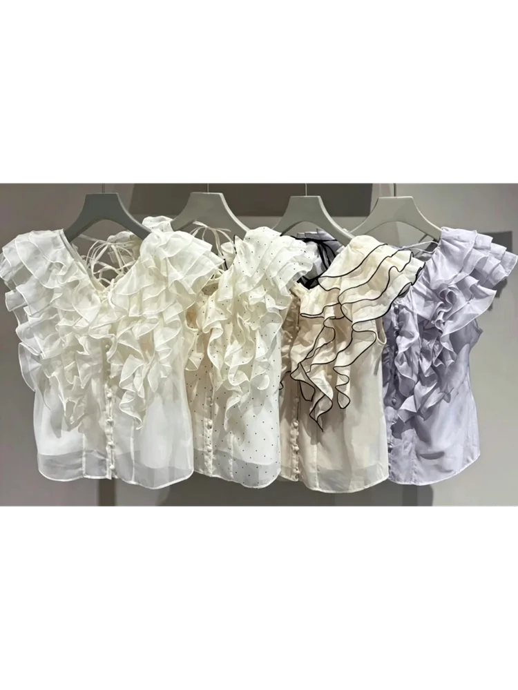 Sweet Fairy Series 2026 New Style Pure S Home Sleeveless Organza Chiffon Shirt Layered Hem V-neck Breathable Skin-friendly
Sweet Fairy Series 2026 New Style Pure S Home Sleeveless Organza Chiffon Shirt Layered Hem V-neck Breathable Skin-friendly