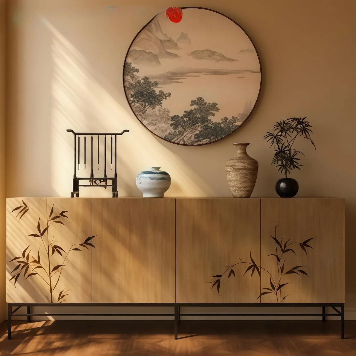 New Chinese ash wood porch cabinet bamboo leaf decoration opposite door living room locker
New Chinese ash wood porch cabinet bamboo leaf decoration opposite door living room locker