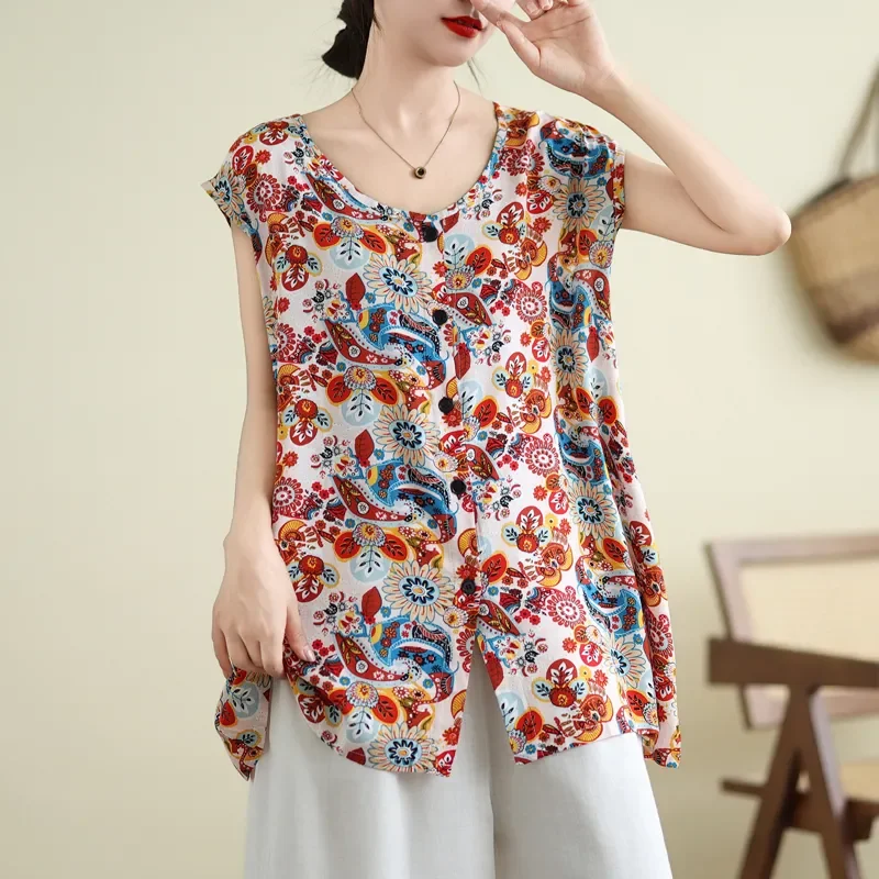 Модный свободный женский кардиган, жилет с круглым вырезом, ретро-принт, крутой универсальный топ без рукавов
Модный свободный женский кардиган, жилет с круглым вырезом, ретро-принт, крутой универсальный топ без рукавов