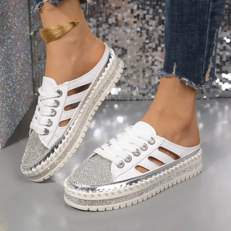 New Woman Trend Crystal Half Slippers for Women Flat Platform Shoes Comfortable Elegant Women's Shoes Luxury Women's Sandals
New Woman Trend Crystal Half Slippers for Women Flat Platform Shoes Comfortable Elegant Women's Shoes Luxury Women's Sandals