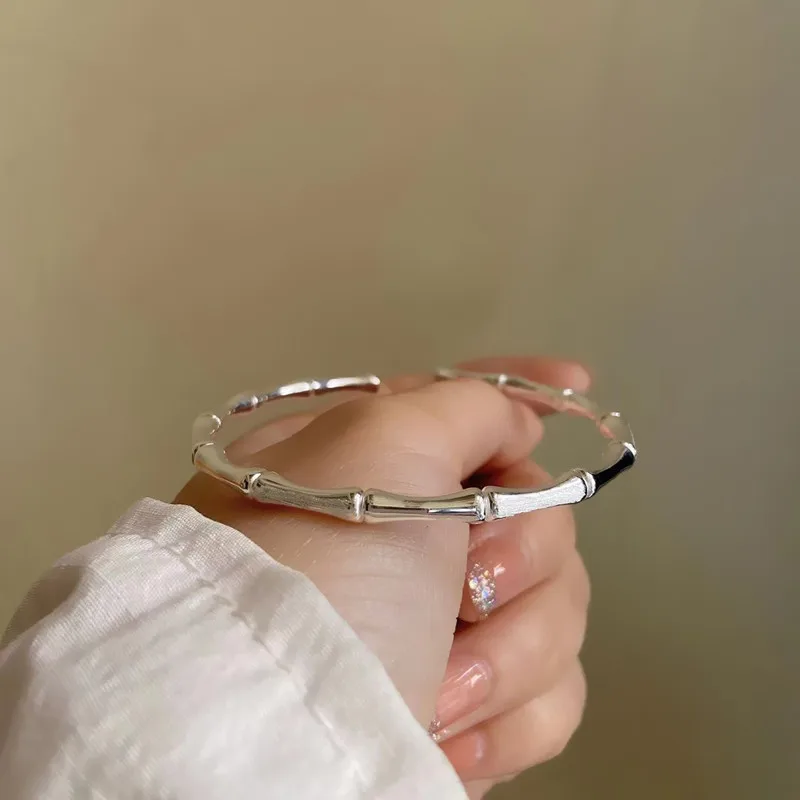 New white copper silver-plated bamboo bracelet for women solid opening young fashion matte bracelet for ethnic style plain hand
New white copper silver-plated bamboo bracelet for women solid opening young fashion matte bracelet for ethnic style plain hand