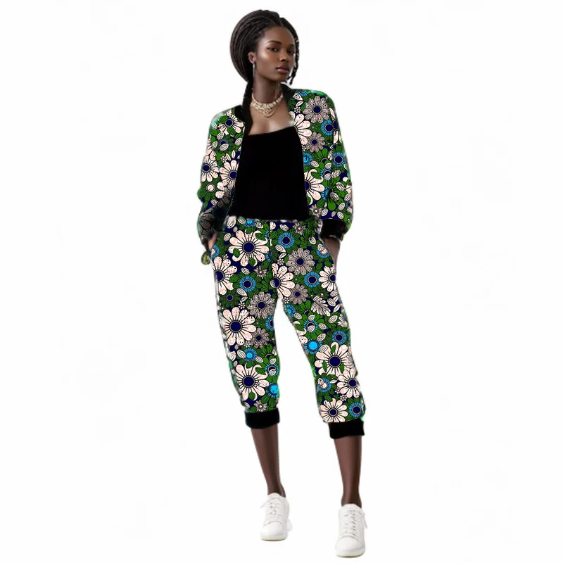 Ankara Print Outfits Original Design Women's Cropped Trousers Set Baseball Jackets Patch Jogger Pants African Trends
Ankara Print Outfits Original Design Women's Cropped Trousers Set Baseball Jackets Patch Jogger Pants African Trends