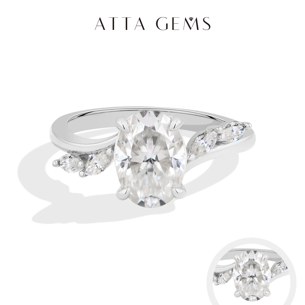 ATTAGEMS Oval Cut 2CT All Moissanite Rings For Women S925 Silver Marquise Side Stone Engagement Ring Elegant Bridal Jewelry Gift
ATTAGEMS Oval Cut 2CT All Moissanite Rings For Women S925 Silver Marquise Side Stone Engagement Ring Elegant Bridal Jewelry Gift