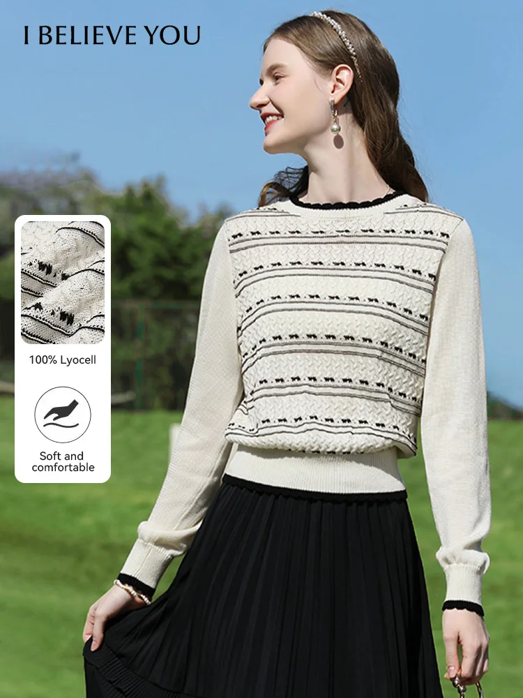 I BELIEVE YOU Women‘s Knitted Sweater Striped Contrasting Jacquard Spring 2025 100 Lyocell Loose Retro Fake Two Tops 2251145927
I BELIEVE YOU Women‘s Knitted Sweater Striped Contrasting Jacquard Spring 2025 100 Lyocell Loose Retro Fake Two Tops 2251145927