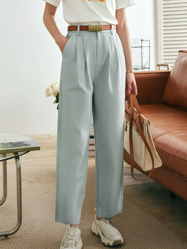 OLrain Women Blue Casual Pants 2025 French Fads High-Waisted Washed 100%Cotton Straight Harlan Pants Women's Pants O23XA69960
OLrain Women Blue Casual Pants 2025 French Fads High-Waisted Washed 100%Cotton Straight Harlan Pants Women's Pants O23XA69960