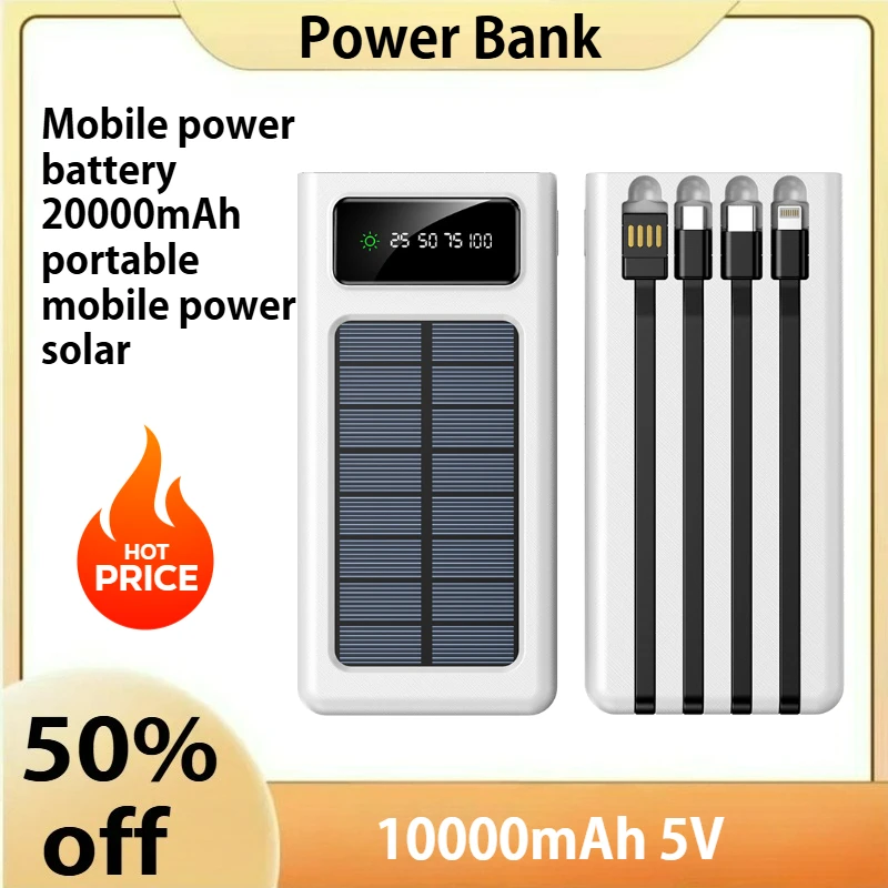 10000mAh 5V Battery with Built-in Power Bank 20000mAh Portable Portable Power Bank Solar Energy
10000mAh 5V Battery with Built-in Power Bank 20000mAh Portable Portable Power Bank Solar Energy