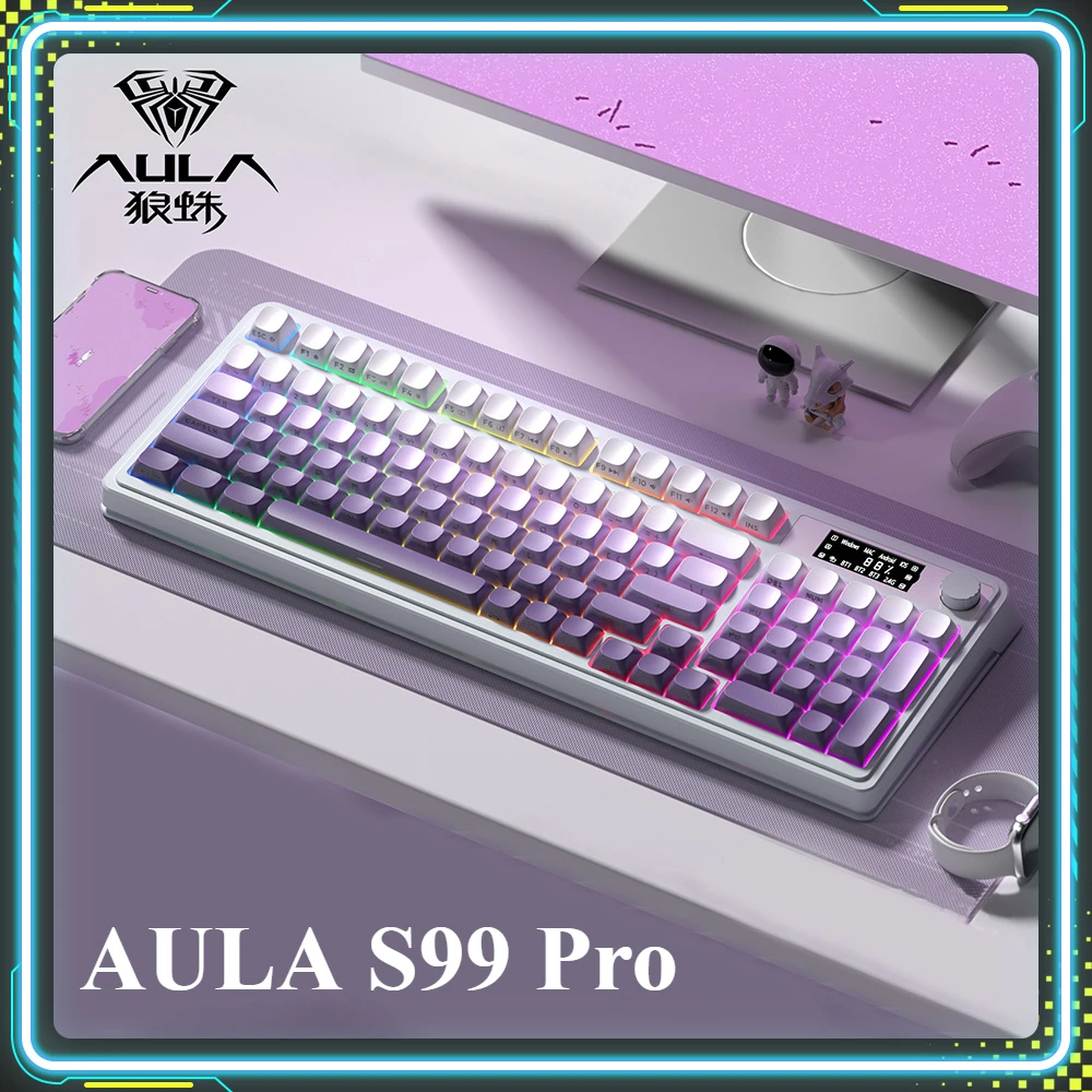 AULA S99 Pro игровая клавиатура RGB многофункциональная ручка экран дисплея беспроводная трехрежимная пользовательская клавиатура аксессуары для киберспорта подарки
AULA S99 Pro игровая клавиатура RGB многофункциональная ручка экран дисплея беспроводная трехрежимная пользовательская клавиатура аксессуары для киберспорта подарки