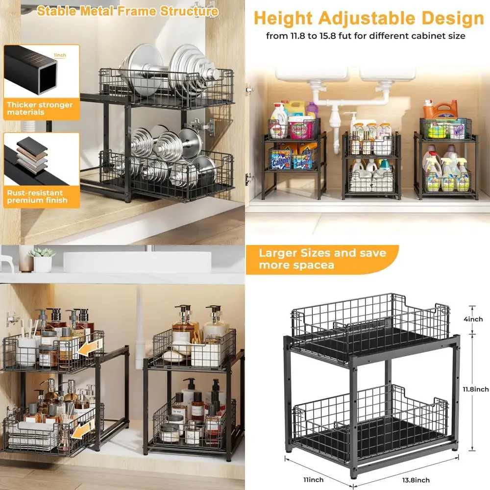 2-уровневый регулируемый шкаф для хранения в ванной комнате, выдвижной органайзер, кухонная полка для специй, 13,8x11x15,8
2-уровневый регулируемый шкаф для хранения в ванной комнате, выдвижной органайзер, кухонная полка для специй, 13,8x11x15,8