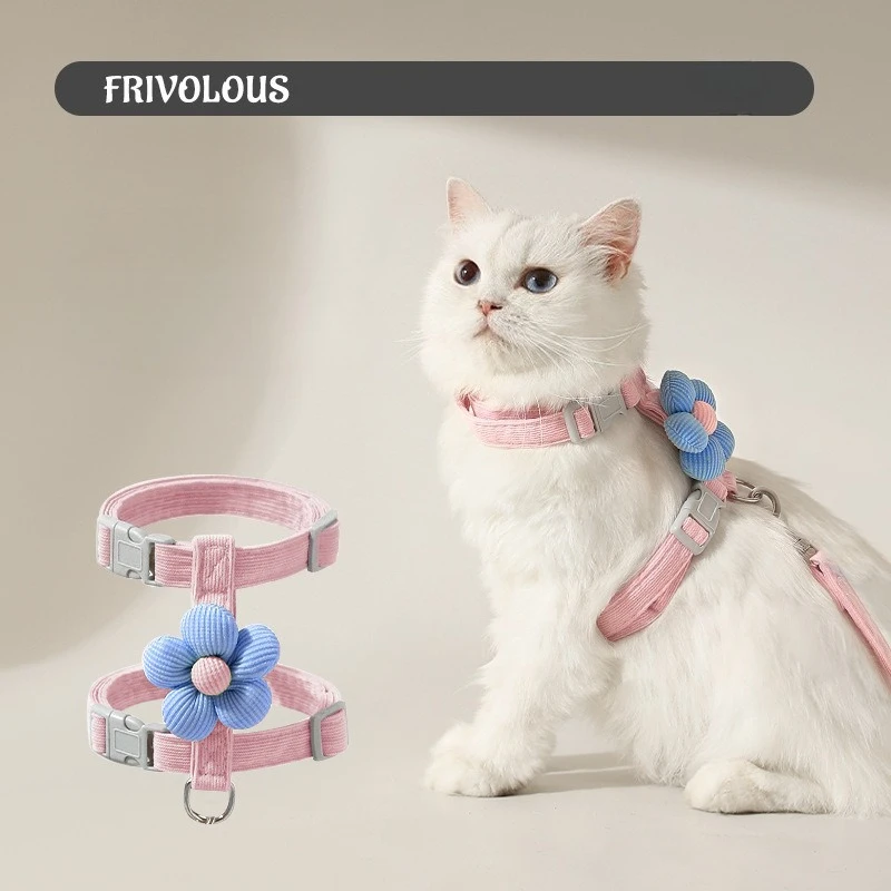 Cute Flower Cat Harness Leash Collar Set Adjustable Dog Harness for Small Medium Pet Collar Leash Pet Harness Out Walking Strap 
Cute Flower Cat Harness Leash Collar Set Adjustable Dog Harness for Small Medium Pet Collar Leash Pet Harness Out Walking Strap