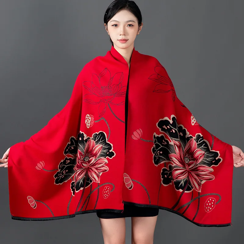 Women Winter Shawl Cashmere Scarf Floral Print Shawl Wrap Pashmina Warm Scarves Thick Travel Blanket Female All-Match Echarpe
Women Winter Shawl Cashmere Scarf Floral Print Shawl Wrap Pashmina Warm Scarves Thick Travel Blanket Female All-Match Echarpe