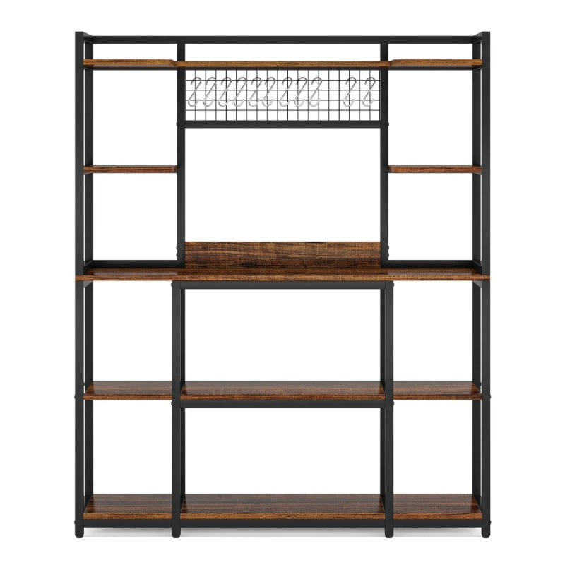 Large Bakers Rack, 55" Wide Kitchen Hutch Cabinet Microwave Stand with 11 Hooks, 5-Tier Baker’s Rack Kitchen Shelf
Large Bakers Rack, 55" Wide Kitchen Hutch Cabinet Microwave Stand with 11 Hooks, 5-Tier Baker’s Rack Kitchen Shelf