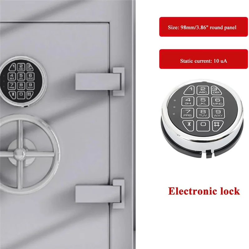 ABVG-Electronic Security Safe Lock Replacement With Solenoid Lock & 2 Override Keys, Chrome Keypad Fireproof Safe Box Kit
ABVG-Electronic Security Safe Lock Replacement With Solenoid Lock & 2 Override Keys, Chrome Keypad Fireproof Safe Box Kit