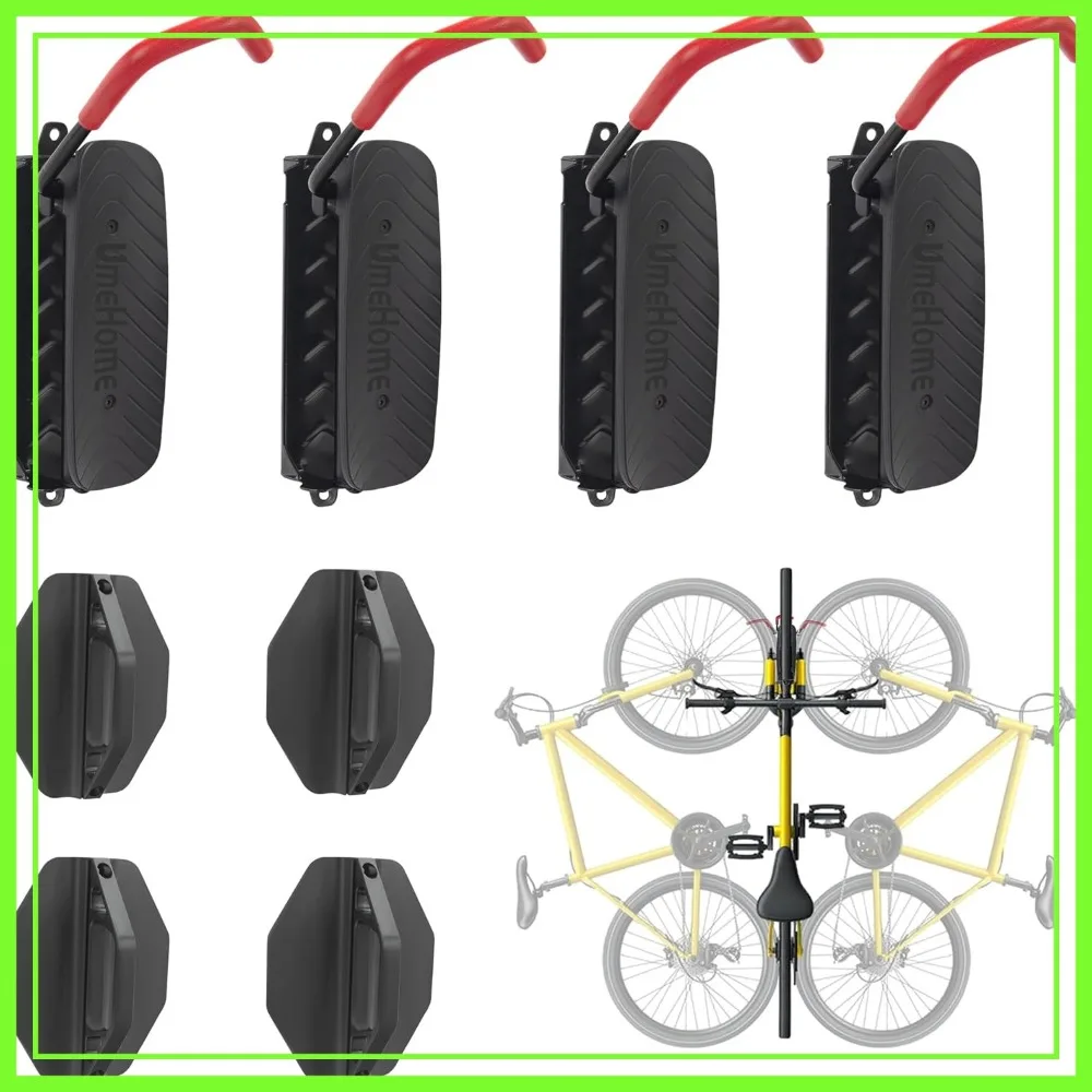 Swivel Bike Wall Mount, 4 Pack, Heavy Duty Bicycle Hanger for Garage, Holds Up to 77 lbs, Space Saving Storage
Swivel Bike Wall Mount, 4 Pack, Heavy Duty Bicycle Hanger for Garage, Holds Up to 77 lbs, Space Saving Storage