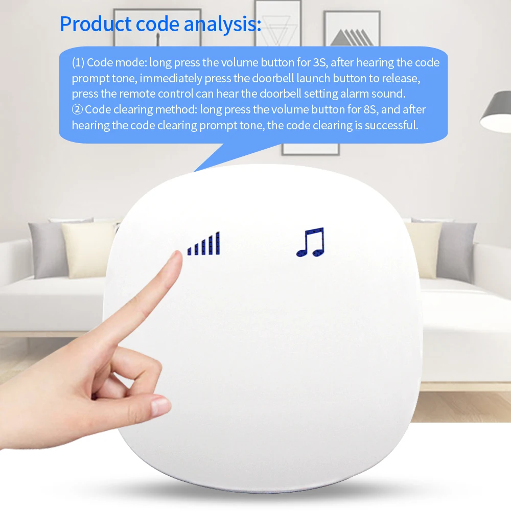 Wireless Doorbell Plug and Play 433MHz 200M Long Range 38 Tunes Touch Launcher Receiver USB Power Elderly Pager Home Security
Wireless Doorbell Plug and Play 433MHz 200M Long Range 38 Tunes Touch Launcher Receiver USB Power Elderly Pager Home Security