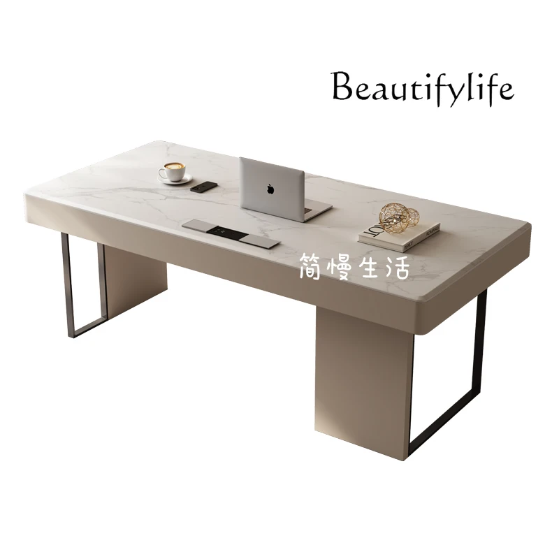 Italian minimalist study solid wood slate desk office boss desk light luxury computer desk
Italian minimalist study solid wood slate desk office boss desk light luxury computer desk
