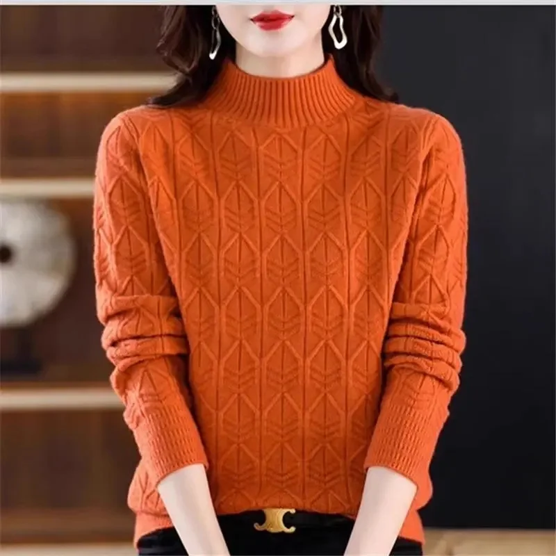 Women Long Sleeved Turtleneck Sweater Harajuku Pullover Women Knit Sweater Slim Elastic Korean Simple Basic Jumper Solid Tops
Women Long Sleeved Turtleneck Sweater Harajuku Pullover Women Knit Sweater Slim Elastic Korean Simple Basic Jumper Solid Tops