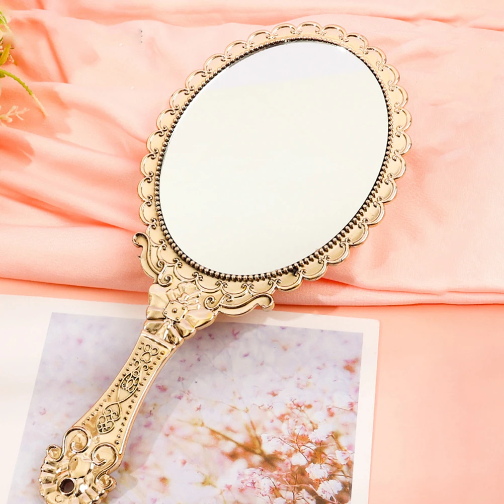 Retro Handheld Mirror with Baroque Patterns High Definition Portable Travel Vanity Face Mirrors Small for Hair Cutting Self
Retro Handheld Mirror with Baroque Patterns High Definition Portable Travel Vanity Face Mirrors Small for Hair Cutting Self